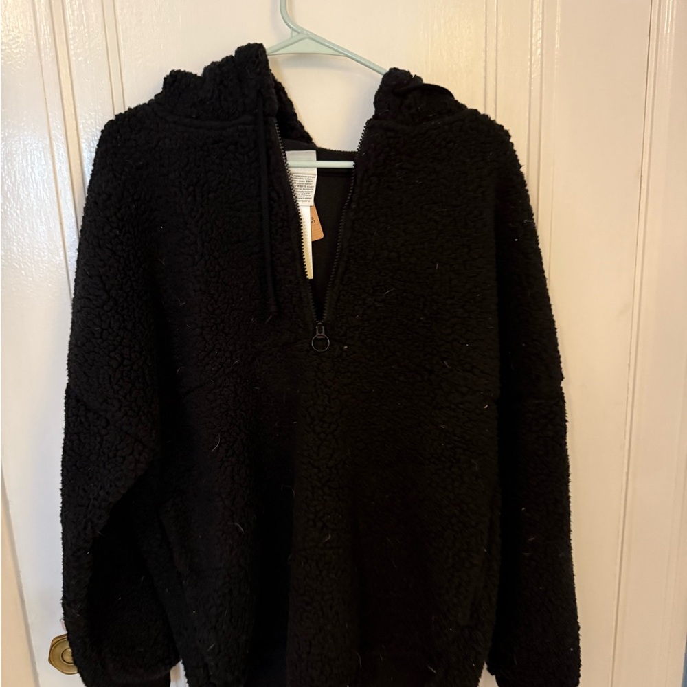PINK Victoria's Secret Black Fleece Sweater